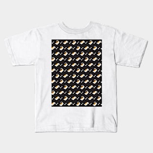 Sleeping Cat and Fish Bone Pattern II Kids T-Shirt